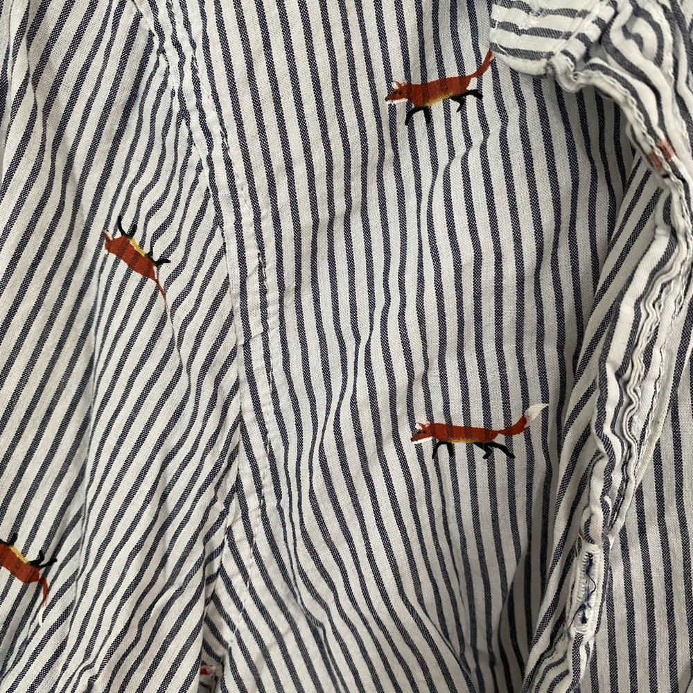Old Navy striped fox button up top